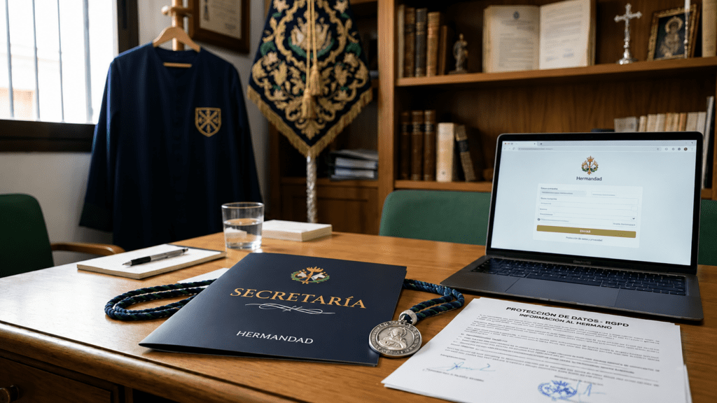 Documentación de protección de datos en una cofradía o hermandad